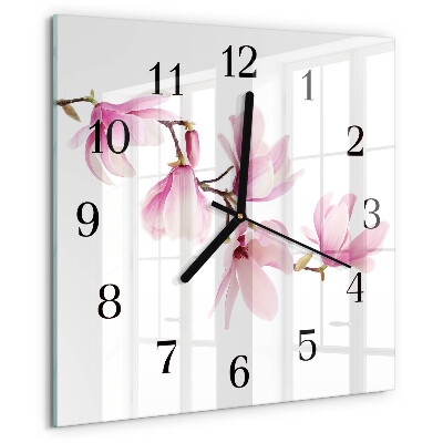 Wanduhr aus glas Magnolie