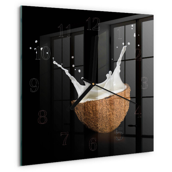 Wanduhr aus glas Kokosnuss
