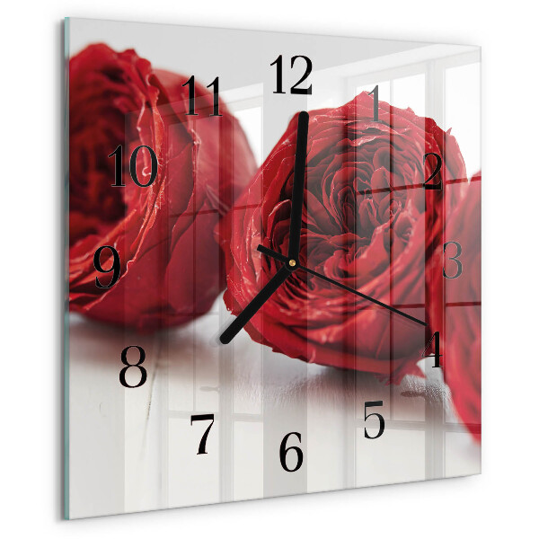 Wanduhr aus glas Blumen