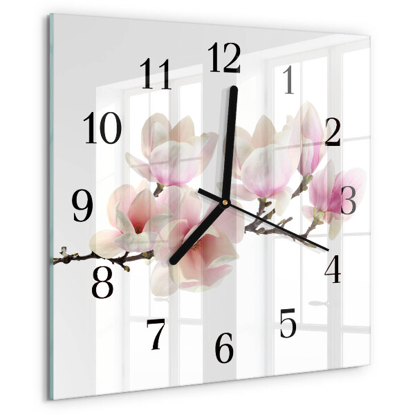 Wanduhr aus glas Magnolie