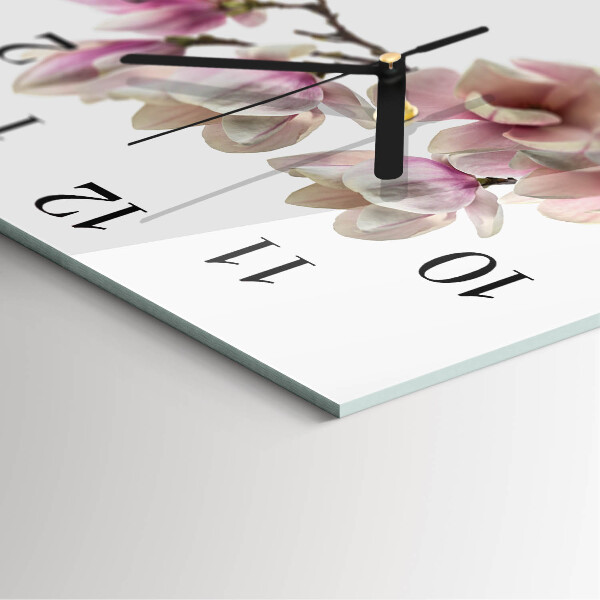Wanduhr aus glas Magnolie