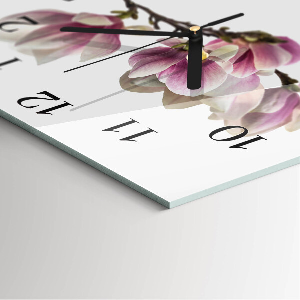 Wanduhr aus glas Magnolie
