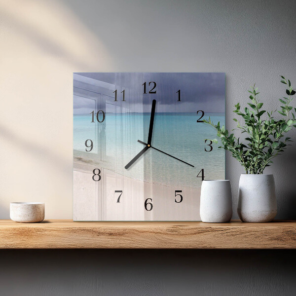 Wanduhr aus glas Strand