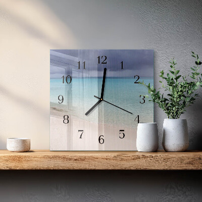 Wanduhr aus glas Strand