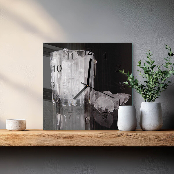 Wanduhr aus glas Eis