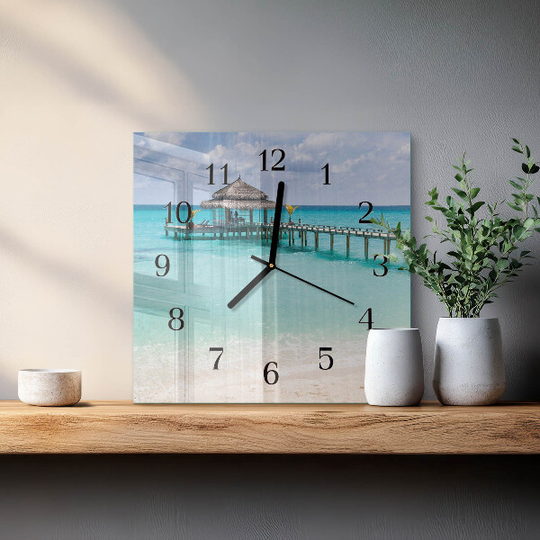 Wanduhr aus glas Strand