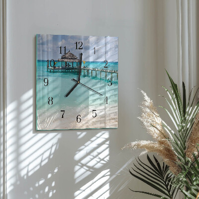 Wanduhr aus glas Strand