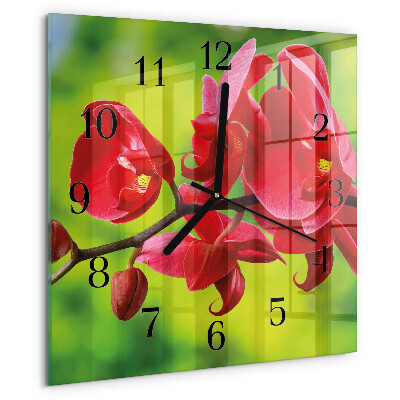 Wanduhr aus glas Orchidee