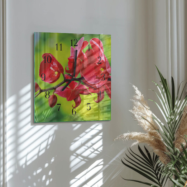 Wanduhr aus glas Orchidee