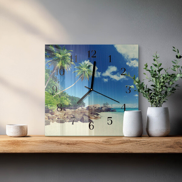 Wanduhr aus glas Palm Beach