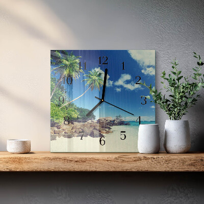 Wanduhr aus glas Palm Beach