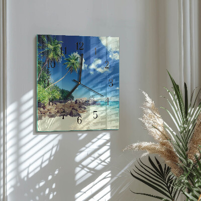 Wanduhr aus glas Palm Beach