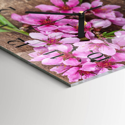 Wanduhr aus glas Blumen