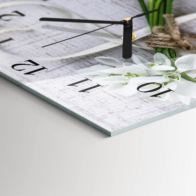 Wanduhr aus glas Blumenstrauß