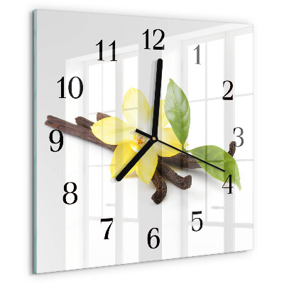 Wanduhr aus glas Vanilleorchidee