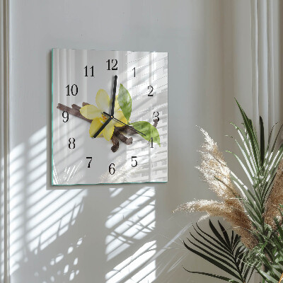 Wanduhr aus glas Vanilleorchidee