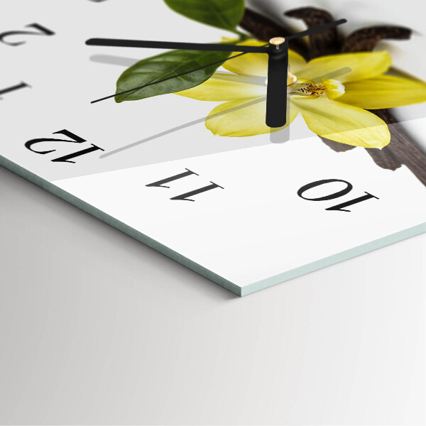 Wanduhr aus glas Vanilleorchidee