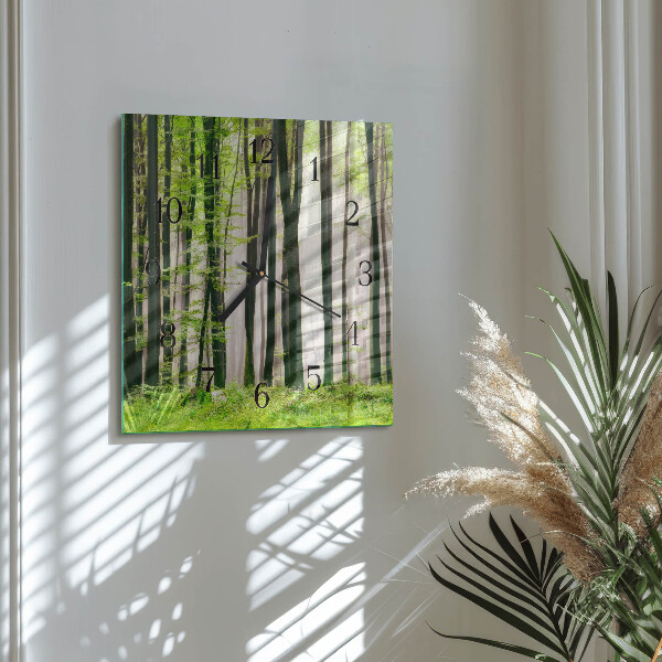 Wanduhr aus glas Wald