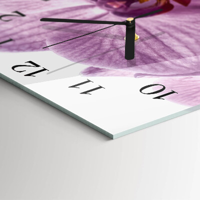Wanduhr aus glas Orchidee