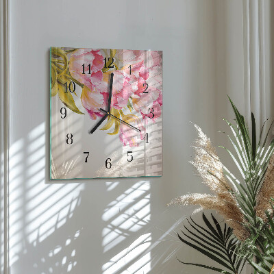 Wanduhr aus glas Aquarelle