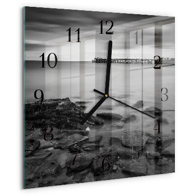 Wanduhr aus glas Flussufer