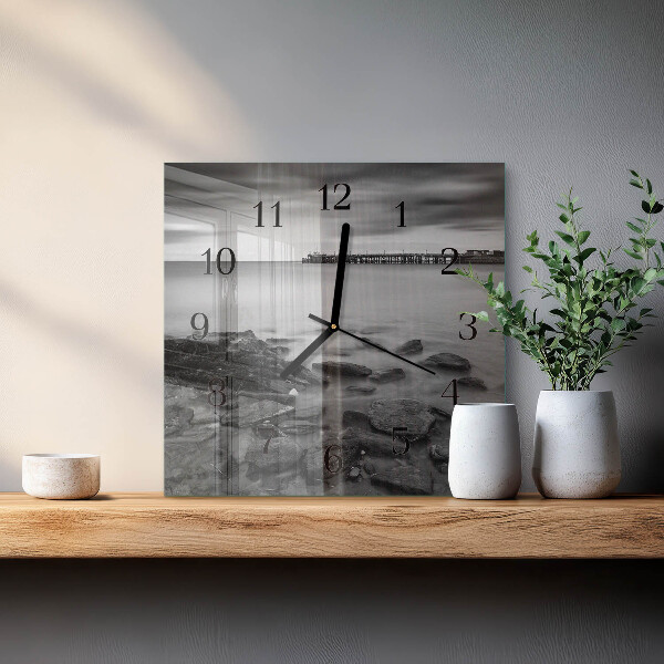 Wanduhr aus glas Flussufer