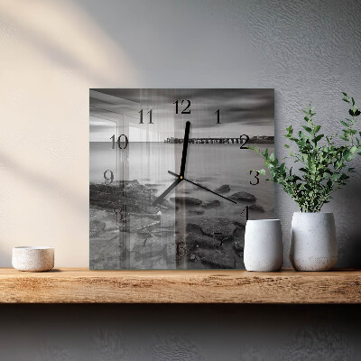Wanduhr aus glas Flussufer