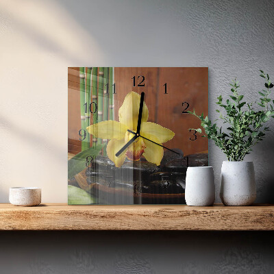 Wanduhr aus glas Bambusorchidee