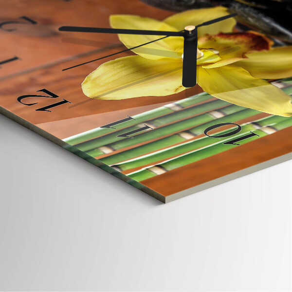 Wanduhr aus glas Bambusorchidee