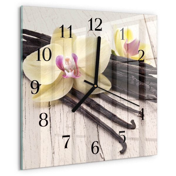 Wanduhr aus glas Vanille