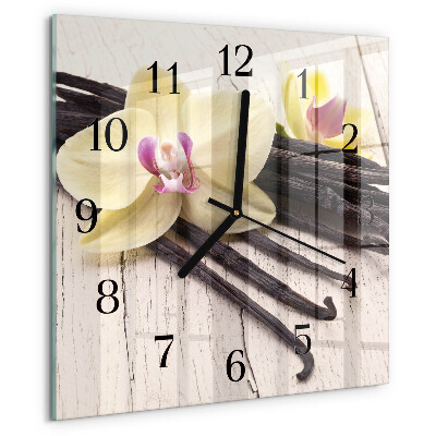 Wanduhr aus glas Vanille