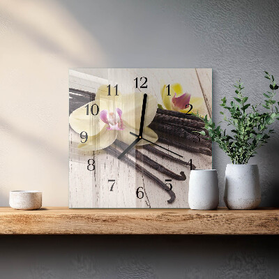 Wanduhr aus glas Vanille