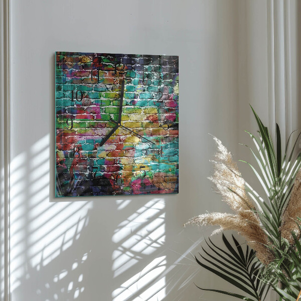 Wanduhr aus glas Ziegel