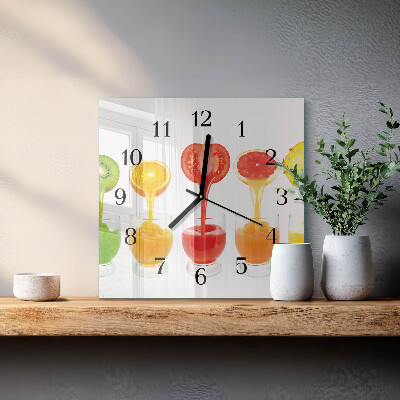 Wanduhr aus glas Saft