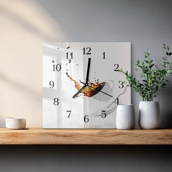 Wanduhr aus glas Tasse