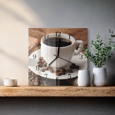 Wanduhr aus glas Kaffee