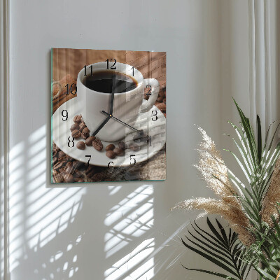 Wanduhr aus glas Kaffee