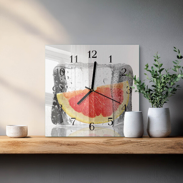 Wanduhr aus glas Grapefruit-Eiscreme