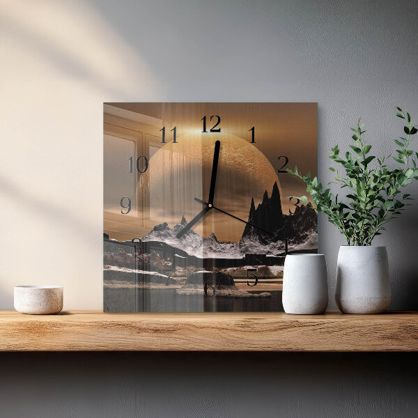 Wanduhr aus glas Gebirge