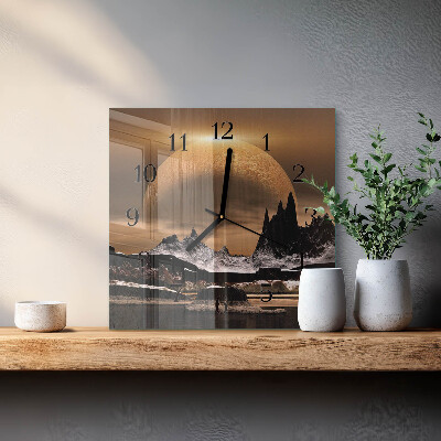 Wanduhr aus glas Gebirge
