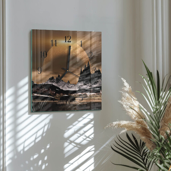 Wanduhr aus glas Gebirge