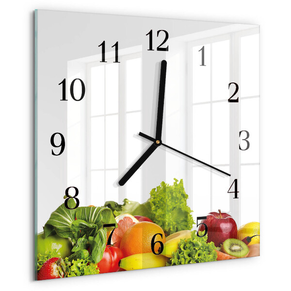 Wanduhr aus glas Gemüse