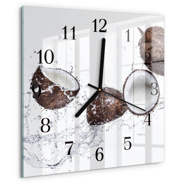 Wanduhr aus glas Kokosnüsse