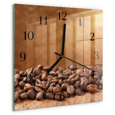 Wanduhr aus glas Kaffeebohnen