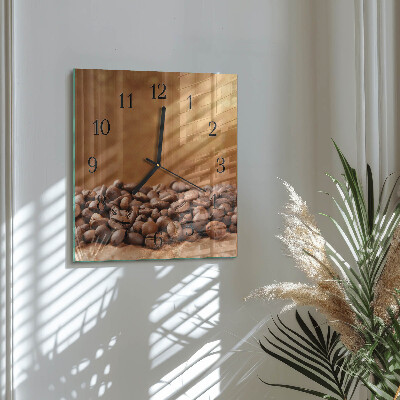 Wanduhr aus glas Kaffeebohnen