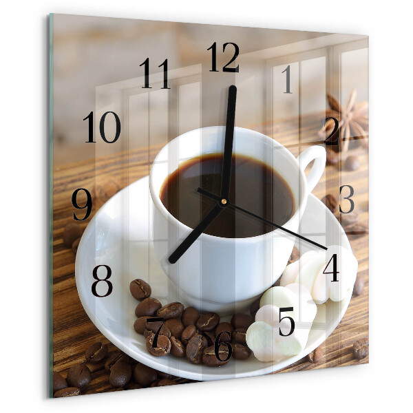 Wanduhr aus glas Kaffee