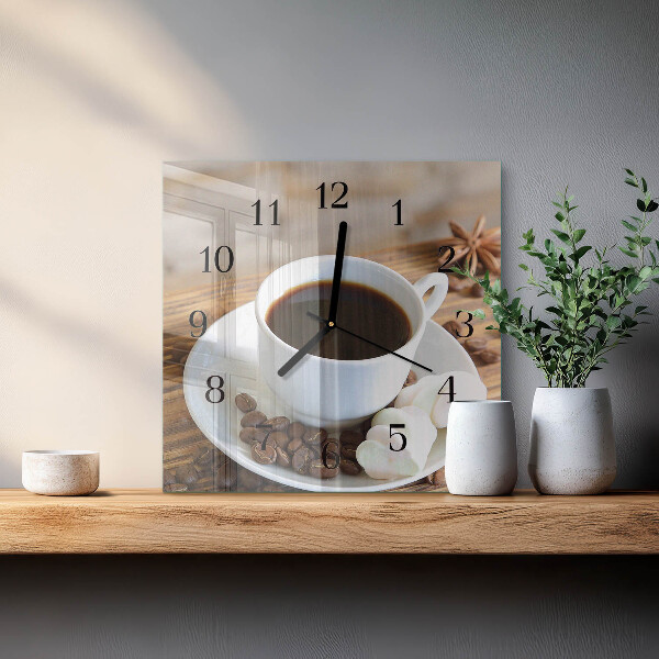 Wanduhr aus glas Kaffee