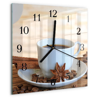 Wanduhr aus glas Kaffee
