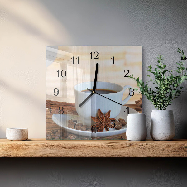 Wanduhr aus glas Kaffee