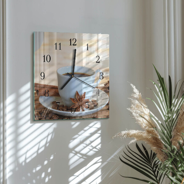 Wanduhr aus glas Kaffee